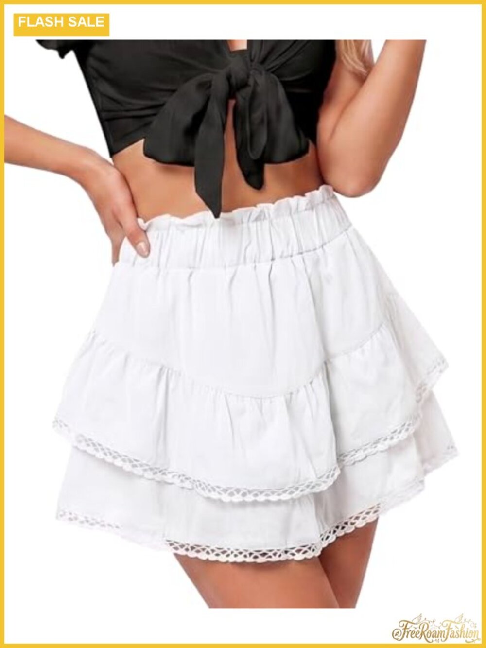 Ruffle Tiered Skort High Waisted Flowy 100% Polyester Tennis Golf